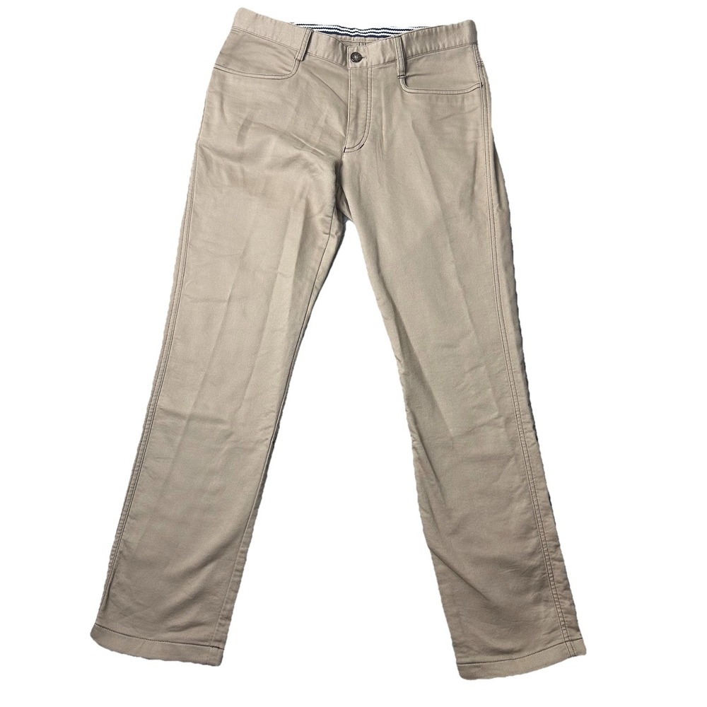 Adidas Mens Golf Pants Beige Straight Leg W32 Logo 1948 Back Pocket Performance
